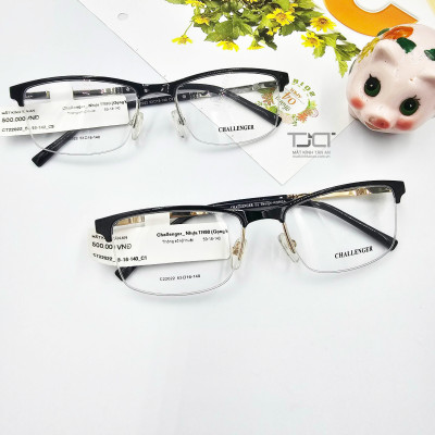 GỌNG KÍNH NAM NỮ, PHOM VUÔNG ,CHÍNH HÃNG CHALELENGER CT22022