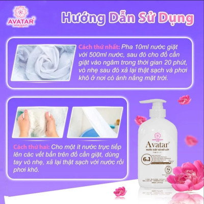 Nước Giặt Xả Đồ Lót Avatar Chuyên dụng 6 In 1 Lưu Hương 48h 500ML ( 2 Mùi Hương )