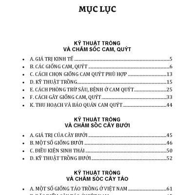 Kỹ Thuật Trồng, Chăm Sóc Cho Năng Suất Cao: Cam, Quýt, Bưởi, Táo, Na, Hồng (Tái bản 2024)