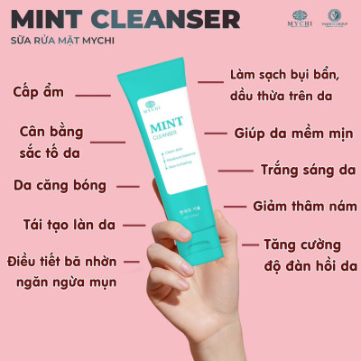 Sữa rửa mặt Mychi mint Cleanser Chính hãng