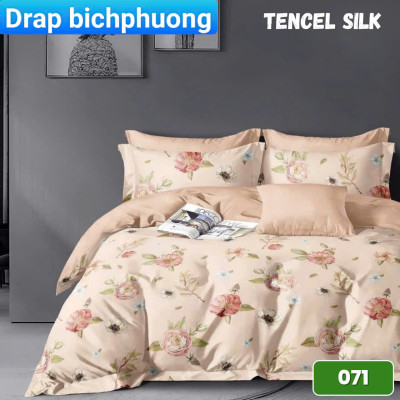 Bộ drap gối Tencel vải Hàn Quốc , đỉnh cao mát , mềm mại { drap và 3 áo gối}