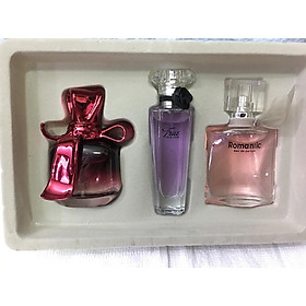 Dụng cụ trang điểm làm đẹp cho bạn gái - Hộp 3 chai nước hoa thủy tinh nữ cao cấp 25ml / 1 , hộp đựng sang trọng , lịch sự có thể dùng làm quà tặng 