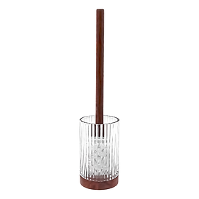 Bộ Dụng Cụ Cọ Toilet Thuỷ Tinh ROMEO Màu Trong W9xD9xH39Cm |Index Living Mall| Nội Thất Thái Lan