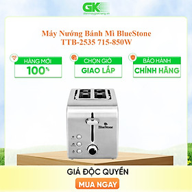 Máy Nướng Bánh Mì Bluestone TTB-2535, 2 Ngăn Công Suất 850W, Hàng chính hãng