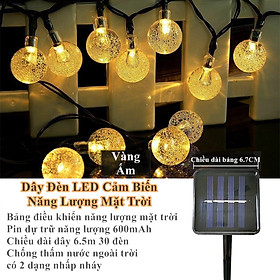 Đèn Led Cảm Biến Năng Lượng Mặt Trời 6,5M 30 Đèn Chống Thấm Nước  Treo Trang Trí Gồm 2 Màu  Vàng Ấm Và Đa Sắc 