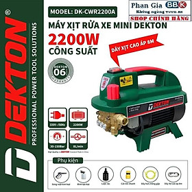 Máy Xịt Rửa Xe Mini Dekton DK-CWR2200A - Công Suất 2200W - Motor 100% Dây Đồng - Bảo Hành 12 Tháng