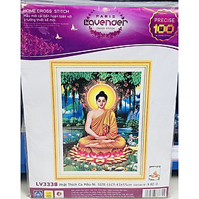 Tranh thêu chữ thập Phật thích ca LV3493, kích thước 40 x 50 cm