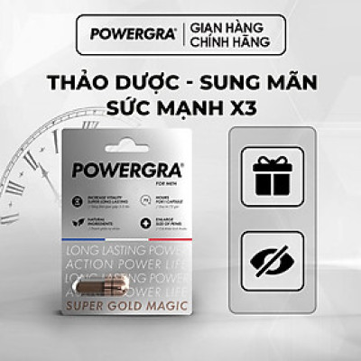 Viên uống phục hồi và tăng cường sức khỏe sinh lý nam giới Powergra (Super Gold Magic) - Vỉ dùng thử 1 viên