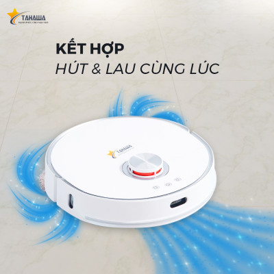 Robot hút bụi TAHAWA TH-LW2 Robo hút bụi an toàn cho sức khỏe người tiêu dùng, khử mùi hiệu quả sử dụng màn lọc HEPA 14, lọc sạch đến 99% bụi mịn