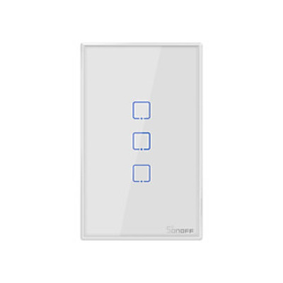 Công tắc WiFi Âm Tường Cảm Ứng Sonoff  Điều Khiển Qua Điện Thoại T2US  3 Kênh