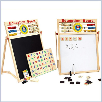 Bảng Ghép Nam Châm 2 Mặt Bằng Gỗ Giúp Bé Học Chữ Và Số (Education Board) 