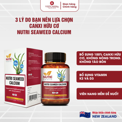 Bộ 3 Hộp Viên Uống Canxi hữu cơ nhập khẩu chính hãng Nutri Seaweed Calcium 60 viên