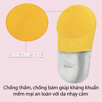 [ THANH LÝ NEW ] Máy rửa mặt KEMEI KM-1070 làm sạch da mặt, thúc đẩy hấp thụ dưỡng chất, tẩy trang hoàn hảo sử dụng được cho tất cả các loại da, nam nữ đều dùng được