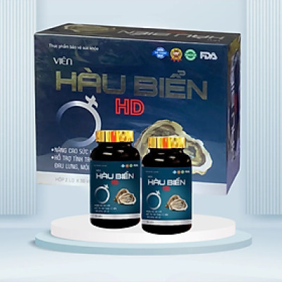 ￼Viên Bổ thận hàu biển HD - Hộp 2 lọ x 30 viên - Giúp bổ thận, tráng dương, tăng cường sinh lực cho nam giới, Lisse