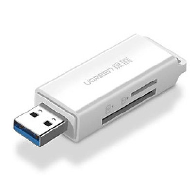 Ugreen 40751 Màu Trắng Đầu Đọc Thẻ Nhớ SD/TF USB 3.0 CM104 Hàng chính Hãng