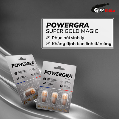Viên uống tăng cường sinh lý nam giới Powergra (Super Gold Magic) - Vỉ 3 viên
