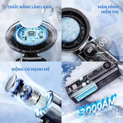 Quạt Sò Lạnh Cầm Tay Kachi MK419: Mát Lạnh Tức Thì, Đánh Tan Nóng Bức - Hàng chính hãng