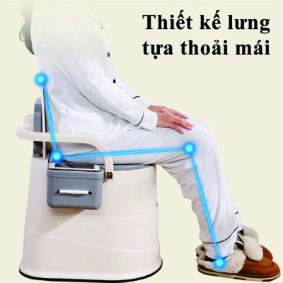 Bô Vệ Sinh, Bô Di Động Cho Người Già, Người Bệnh, Bà Bầu Siêu Chắc Chắc - Bồn Cầu Nhựa Di Động Đa Năng 2 chức năng