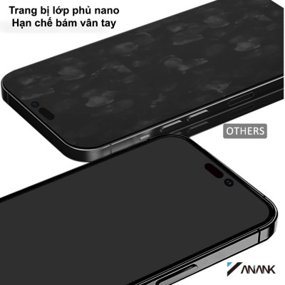 Miến dán kính cường lực khung tự dán màn hình cho iPhone 17 Pro Max / 17 Pro / 16 Pro Max / 15 Pro Max hiệu ANANK AGC 2.5D - Mỏng 0.25mm, vát 2.5D, Trong Suốt Chuẩn HD, Công nghệ AR300 chống vân dầu - Hàng nhập khẩu