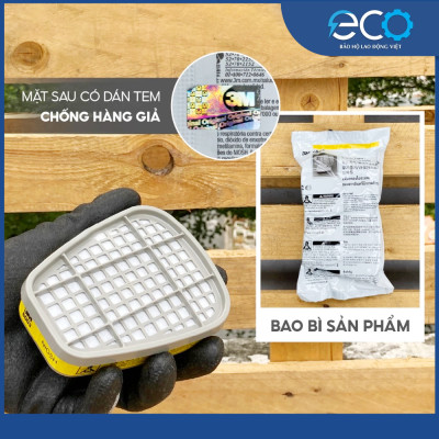 Combo (7 món) mặt nạ phòng độc 3M 7501, 7502 kết hợp phin lọc 3M 6003, tấm lọc bụi 5N11 cùng nắp giữ 501 lọc hơi độc Hơi hữu cơ vô cơ Phun sơn Phun xịt thuốc sâu Mặt nạ chính hãng