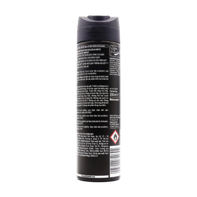 Xịt khử mùi ngăn vệt ố vàng cho nam Nivea Men Invisible Black & White (150ml)