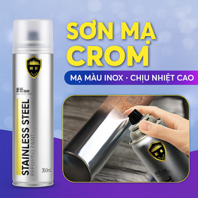 Sơn Xịt Mạ Crom Inox Sáng Bóng – Chịu Nhiệt Cao, Xịt Bô Xe, Ống Xả & Kim Loại