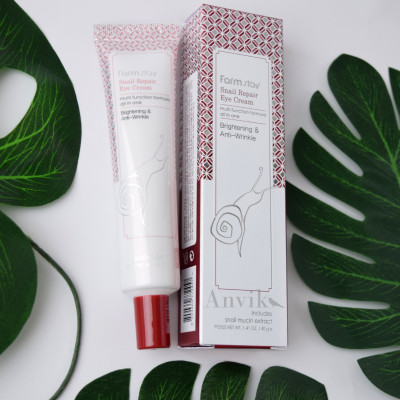 Kem Dưỡng Ngăn Ngừa Quầng Thâm Và Làm Sáng Vùng Mắt Farmstay Snail Repair Eye Cream 40g – Hàng Chính Hãng