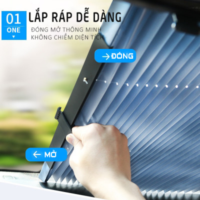 Rèm che nắng kính lái ô tô gấp gọn đóng mở rèm linh hoạt