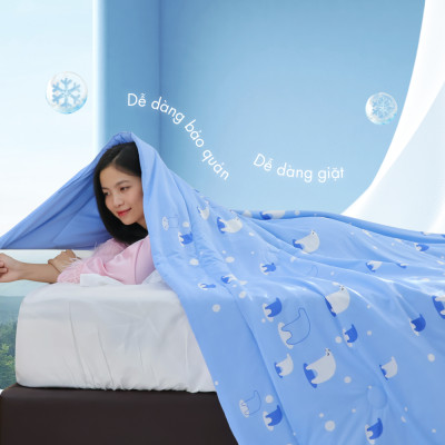 [CHĂN HÈ MÁT LẠNH] Mền lạnh I Cool Advance NIN House NM8027 1m6x2m1 | Chăn chần bông Ice Silk lạnh như tencel