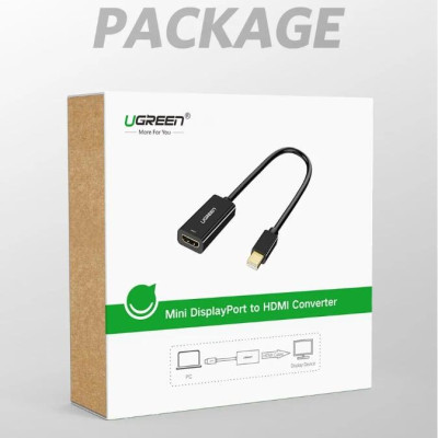 Ugreen UG40360MD112TK 25CM màu Đen Cáp chuyển đổi Mini DP sang HDMI hỗ trợ phân giải 4K x 2K - HÀNG CHÍNH HÃNG