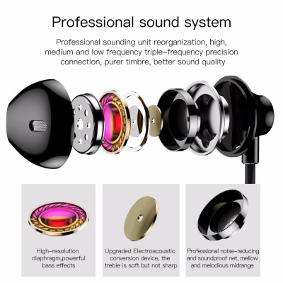 Tai nghe có dây Baseus Encok H16 Wired Earphone 3.5mm (1.2m , tích hợp micro đàm thoại chất lượng cao) - Hàng Chính Hãng