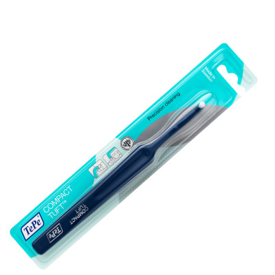 Bàn chải đánh răng đầu hình vòm cho người niềng răng, chỉnh nha, răng implant riêng lẻ Tepe Compact Tuft - Màu ngẫu nhiên (vỉ)