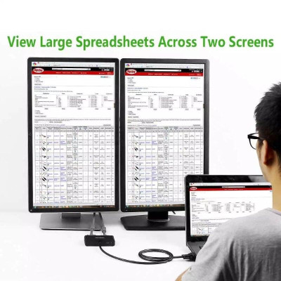 Ugreen UG4025440254TK 1M màu Đen Bộ chia 1 ra 2 màn hình cao cấp - HÀNG CHÍNH HÃNG