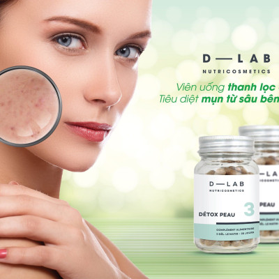 Viên uống D-LAB • Hỗ trợ điều trị mụn • Thanh lọc da • Phục hồi tổn thương • Détox Peau • Skin Detox • Pháp