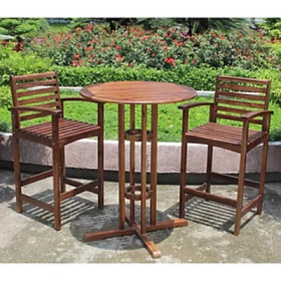 Bộ bàn sân vườn ngồi cao Juno Sofa (màu gỗ tự nhiên)