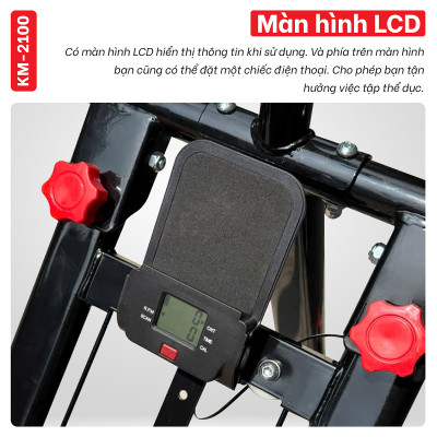 BG Máy Leo Núi KM-2100 Máy Leo Bậc Thang Gấp Gọn Thể Dục Tại Nhà An Toàn, Tiện Lợi, Hiệu Quả (hàng nhập khẩu) - 2100-RED