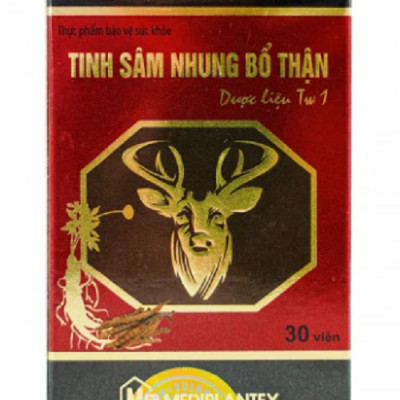 Tinh Sâm Nhung Bổ Thận Dược Liệu TW1, hỗ trợ tăng cường sinh lý nam Chai 30 viên