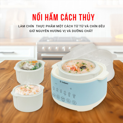 Nồi nấu chậm, nồi chưng yến, nồi hấp đa năng Kalpen SK2 dung tích 1L, hàng chính hãng