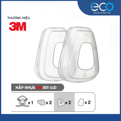 Combo (7 món) mặt nạ phòng độc 3M 7501, 7502 kết hợp phin lọc 3M 6003, tấm lọc bụi 5N11 cùng nắp giữ 501 lọc hơi độc Hơi hữu cơ vô cơ Phun sơn Phun xịt thuốc sâu Mặt nạ chính hãng
