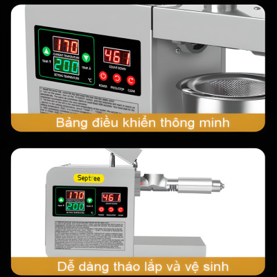 BH 12 THÁNG - Máy ép dầu thực vật chuyên dụng màn hình kỹ thuật số, dùng trong gia đình. Thương hiệu Mỹ cao cấp Septree - X8S. HÀNG CHÍNH HÃNG