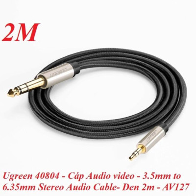 Ugreen UG40804AV127TK 2M màu Đen Cáp âm thanh 3.5mm sang 6.5mm cao cấp - HÀNG CHÍNH HÃNG