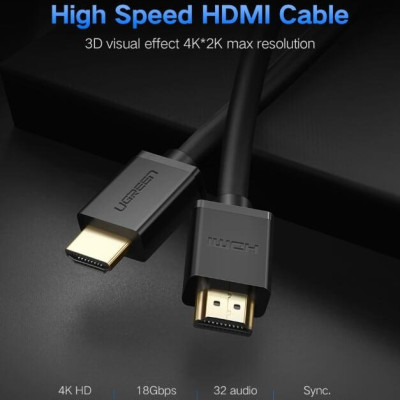 Ugreen UG10114HD104TK 30M màu Đen Cáp tín hiệu HDMI chuẩn 1.2 hỗ trợ phân giải 4K * 2K - HÀNG CHÍNH HÃNG