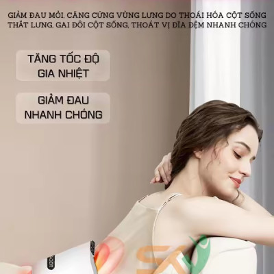 Máy Massage Bụng Lưng Đùi Pin Sạc Tích Hợp Đá Nóng Himalaya Hỗ Trợ Giảm Mỡ Bụng Đai Mát Xa Bụng Eo Lưng