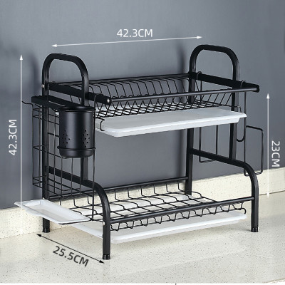 Kệ úp chén bát 2 tầng đa năng, chất liệu thép phủ sơn tĩnh điện, kích thước 52 x 24 x 44.5cm