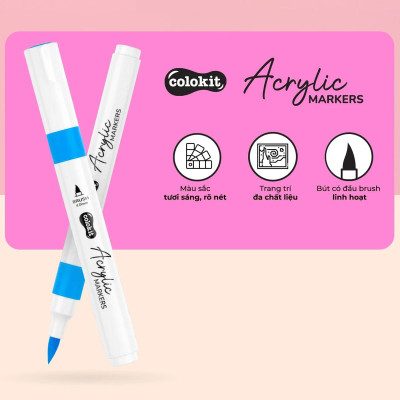 Hộp 36 Bút Lông Màu Acrylic Markers 1 Đầu - Colokit ACM-C005