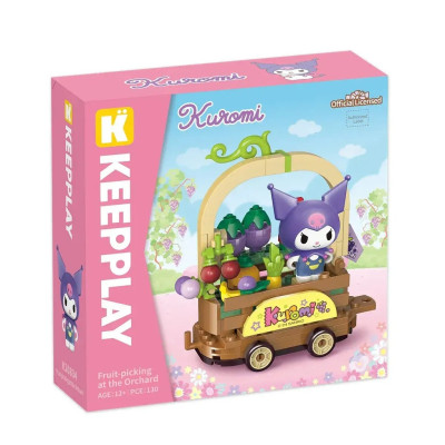 Đồ chơi - KEEPPLAY - 20834 Bộ đồ chơi xếp hình mô hình Kuromi đi hái trái cây ở vườn (KT 10.5x10.5x6.5cm)
