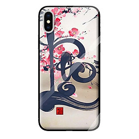 Ốp kính cường lực cho iPhone X thư pháp 34 - Hàng chính hãng