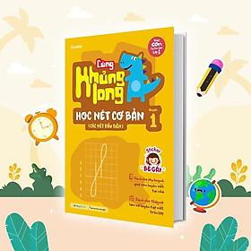 Sách - Cùng Khủng Long Học Nét Cơ Bản Quyển 1 - Các Nét Đầu Tiên - Sticker Bé Gái - Megabook