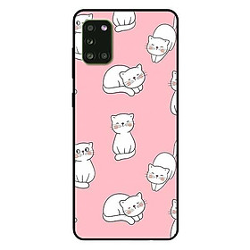 Ốp lưng dành cho Samsung A21 - A21s - A31 mẫu Mèo Trắng Nền Hồng