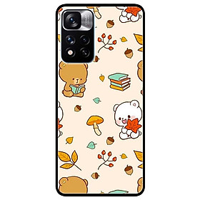 Ốp lưng dành cho Xiaomi Redmi Note 11 Pro ( Bản Nội Địa ) mẫu Hoạ Tiết Gấu Nâu Trắng